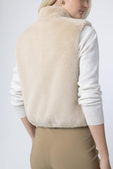 Faux Beaver Fur Vest - Champagne