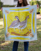 Austin Williams Art Double-Sided Silk Scarf - Chartreuse Quail Pair