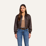 Clotilde Leather Jacket - Brunette