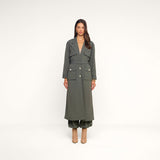 Axel Windbreaker Trench - Ash Olive