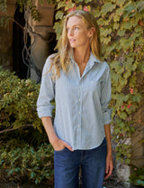 Frank and Eileen Tailored Button Up Shirt - Multi Green Stripe
