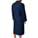 Majestic International Elevated Terry Cotton Shawl Robe - Navy