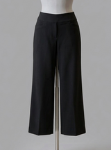 Control Stretch Wide Leg Pant with Back Pockets - Black