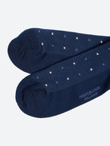 Marcoliani Pima Cotton Contemporary Dots Mid-Calf Sock - Navy