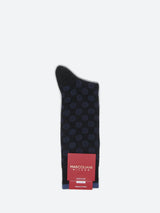 Marcoliani Pima Cotton Jacquard Dots Mid-Calf Sock - Charcoal