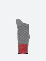 Marcoliani Mousse of Modal Herringbone Mid-Calf Sock - Flannel Grey
