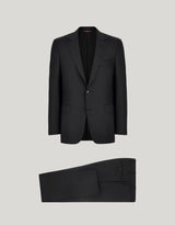 Canali black wool suit, jacket and trousers - Oak Hall