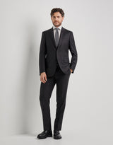 Canali black wool suit on model, front - Oak Hall