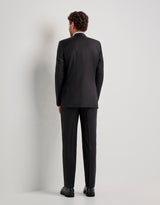 Canali black wool suit on model, back - Oak Hall