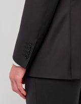 Canali black wool suit sleeve detail - Oak Hall