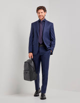 Canali blue wool suit styled on model - Oak Hall