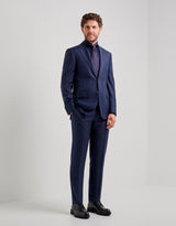 Canali blue wool suit on model, front - Oak Hall