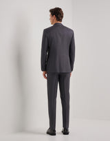 Canali charcoal wool suit on model, back - Oak Hall