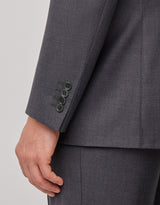 Canali charcoal wool suit sleeve detail - Oak Hall