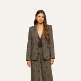 Chamberlain Sequined Blazer - Beige/Black/Gold Flower Sequin