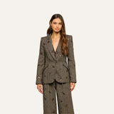Chamberlain Sequined Blazer - Beige/Black/Gold Flower Sequin
