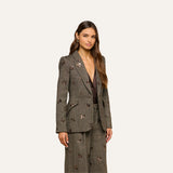 Chamberlain Sequined Blazer - Beige/Black/Gold Flower Sequin