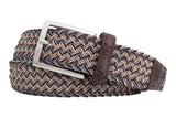 Stretch Belt with Croc Tabs and Brushed Nickle Buckle - Copper Blue