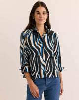 Hinson Wu 3/4 Slv Xena - Abstract Zebra