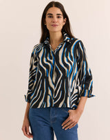 Hinson Wu 3/4 Slv Xena - Abstract Zebra