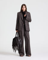 Jillian Blazer in Wool Flannel - Chocolate Multi