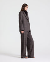 Jillian Blazer in Wool Flannel - Chocolate Multi