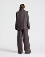 Jillian Blazer in Wool Flannel - Chocolate Multi