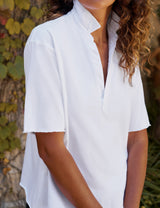 Frank and Eileen Patty - Ss Popover Henley - Vintage White