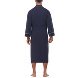 Majestic International Knit Waffle Kimono Robe - Navy