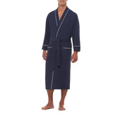 Majestic International Knit Waffle Kimono Robe - Navy