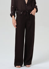 Brynn Drawstring Trouser In Linen - Oak Hall