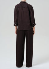 Brynn Drawstring Trouser In Linen - Oak Hall