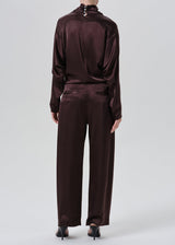 Citizens of Humanity Brynn Japanese Hammered Satin Trouser - Espresso
