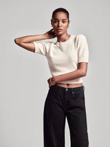 Pointelle Puff Sleeve Sweater