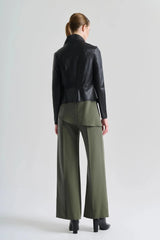Drape Leather Jacket - Black