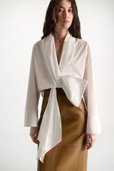 Poplin Power Blouse - Pure White
