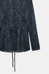 Powerful Lace Blouse - Smoked Pearl