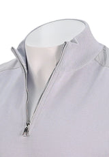 Half-Zip Sweater in Piuma Cotton with Typhoon Details - Skyride
