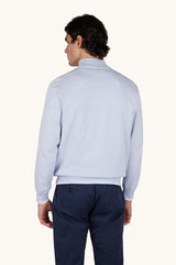Half-Zip Sweater in Piuma Cotton with Typhoon Details - Skyride
