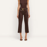 L'Agence Wanda Coated Cropped Wide-Leg Jean - Dark Java Coated