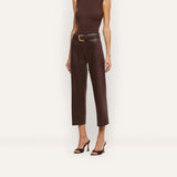 L'Agence Wanda Coated Cropped Wide-Leg Jean - Dark Java Coated