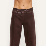 L'Agence Wanda Coated Cropped Wide-Leg Jean - Dark Java Coated