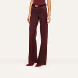 L'Agence Clayton Coated Wide-Leg Jean - Deep Sangria Coated