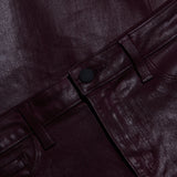 L'Agence Clayton Coated Wide-Leg Jean - Deep Sangria Coated