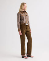 Lone Rider Shirt in Glen Plaid Wool Flannel - Brown Multi / Kelp