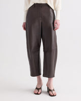 TWP Leather Slouchy BF Trouser - Dark Chocolate