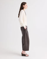 TWP Leather Slouchy BF Trouser - Dark Chocolate