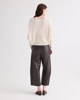 TWP Leather Slouchy BF Trouser - Dark Chocolate