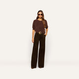 L'Agence Livvy Suede Trouser - Coffee Bean