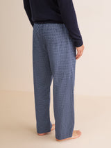 Derek Rose Braemar Brushed Cotton Lounge Trousers - Navy Check